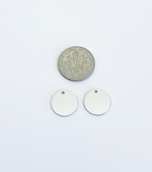 13mm Engravable Stainless Steel Round Blank Tag