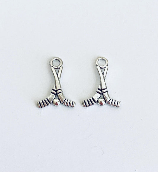 Base Metal Hockey Sticks Charm