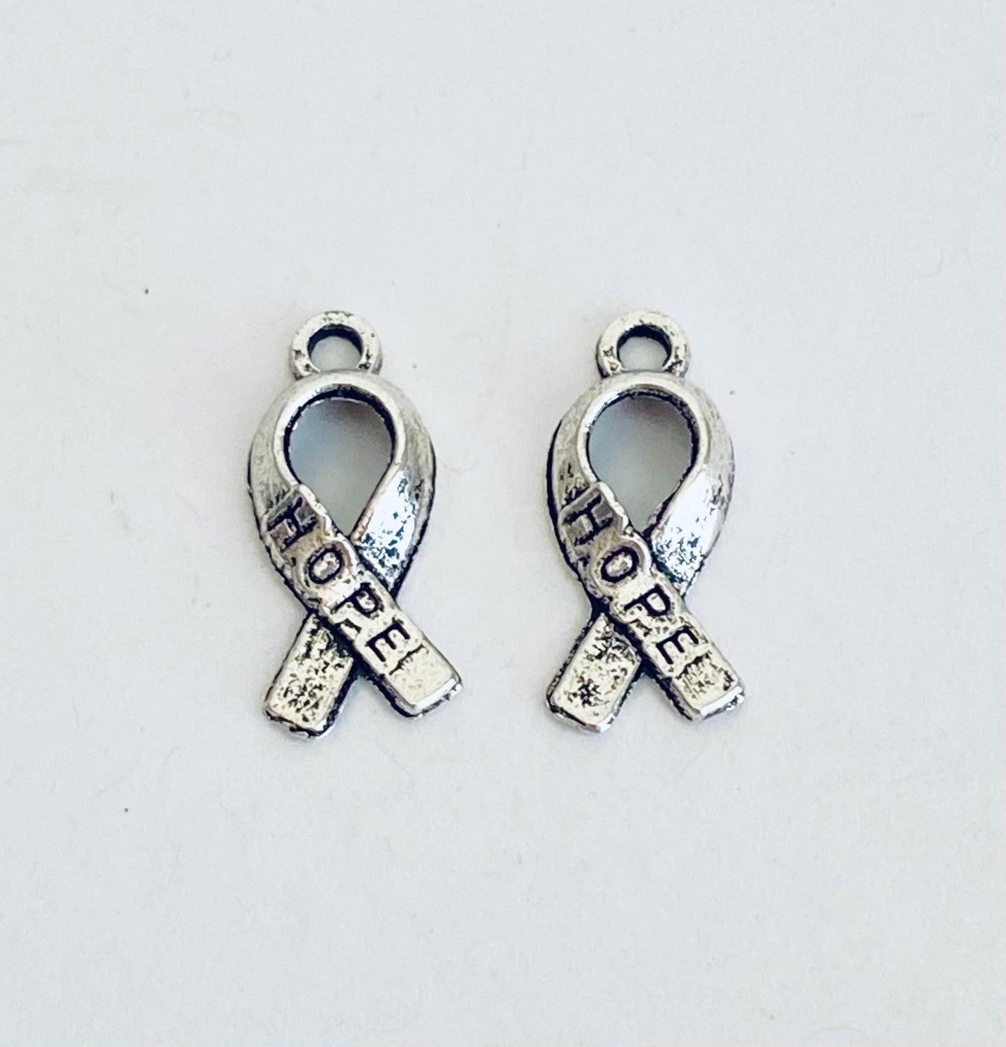 Base Metal Tiny Hope Ribbon Charm