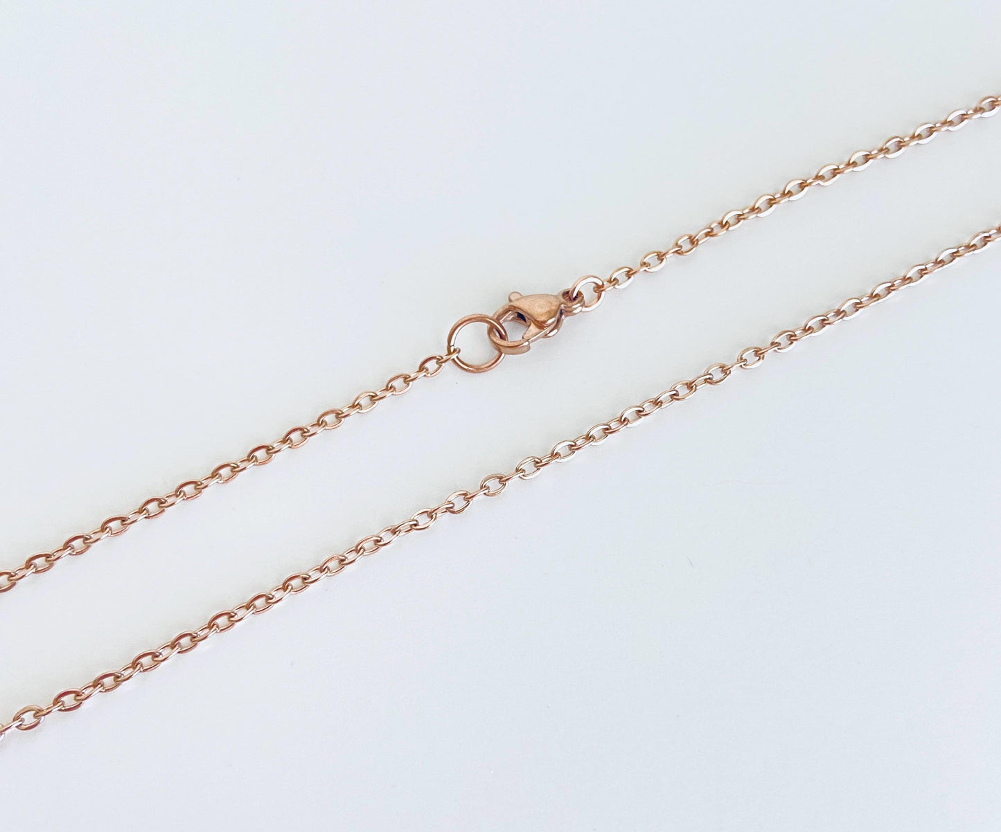 Dainty Rose Gold Stainless Steel Flat Cable Chain Necklace